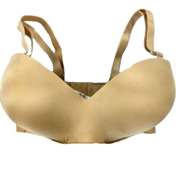 Lane Bryant Cacique Bra Multi Way Strapless Bare Solution 46C Cafe w/ Straps - Picture 2 of 9